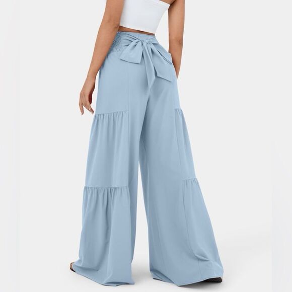 Halara Breezeful High Waisted Shirred Tie Front & Back Casual Pants Large NWT - Picture 2 of 16